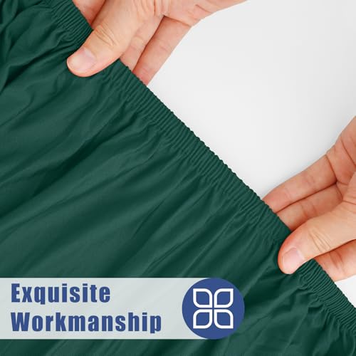 2 Pack Rectangle Spandex Fitted Table Cloth (Blackish Green / 96" x 30" (Rectangular))