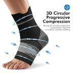 6 Pairs Compression Socks with Arch Support for Plantar Fasciitis (2 Black+2 Gray+2 White(6 Pairs) / Large(6 Pair))