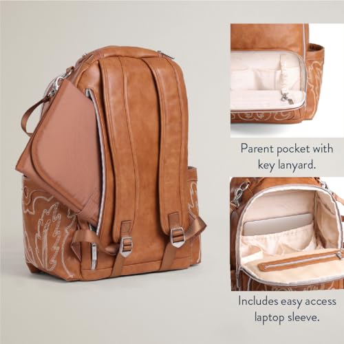 Boss Plus Large Diaper Bag Backpack with 19 Pockets (Saddle)