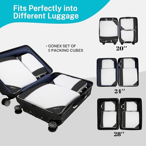 Compression Packing Cubes (Set of 5 / 5-Black)
