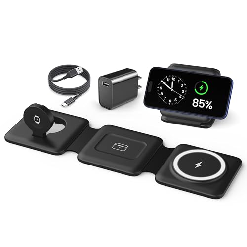 Fold Magnetic Wireless Charger for iPhone (Dark black)
