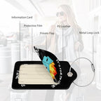 2 Pack Luggage Tags for suitcases Funny Cute Black Trash on fire I'm Fine It's Fine Luggage Tag (Black)