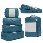 6 Pack Large Compression Packing Cubes for Travel (Teal / 6 Pack)