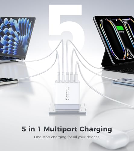 2 Pack] 60W USB C Wall Charger (Updated White)