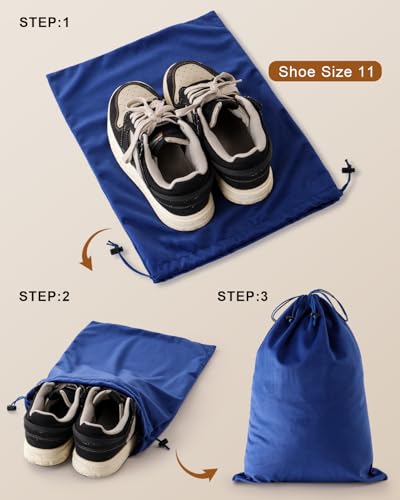 2 Pcs Shoe Bags for Travel (Palace Blue / 17.3"x12.6")