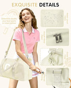 Initial Travel Duffel Bag Sports Gym Bag for Kids Teen Birthday Gifts (Beige / C)