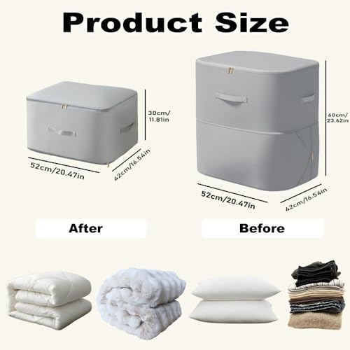 Comforter Storage Bag (Gray-2Layer-2PCS)