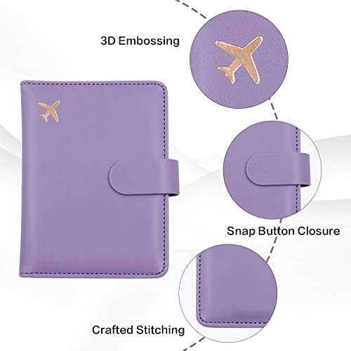 Rfid Passport Holder for Travel women (Purple)