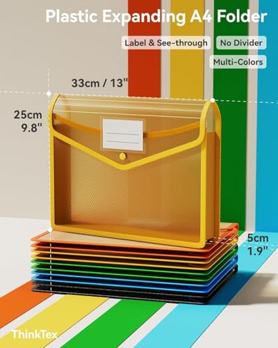 Plastic Expanding File Folder (10 Pack / Letter/A4)
