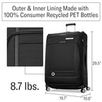 UpLIFT Lightweight Large Checked Softside Luggage with Spinner Wheels (Large Checked / Black)