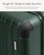 Luggage Set Light and Durable Hardshell (Dark Green2.0 / 3-Piece Set (20/24/28))