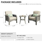 Patio Furniture Set (3 PCS Bistro Set / Beige Tan)