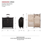 7895 Premium Garment Bag with Spinner Wheels (24 inch Spinner / Black)