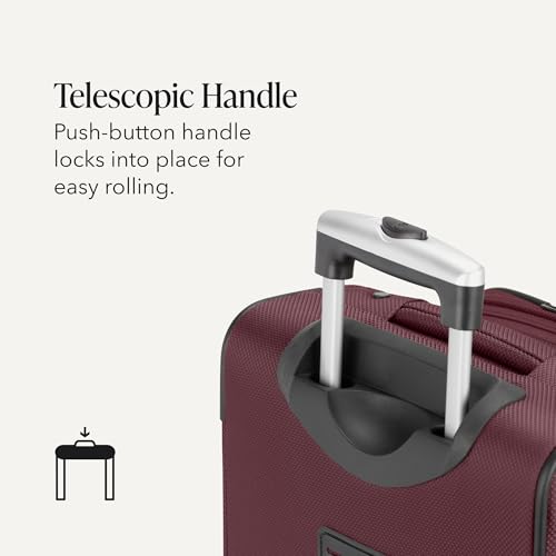 Sion Softside Expandable Spinner Luggage Durable Lightweight Travel Suitcase (2-Piece Set (Carry-On/Large) / Merlot)