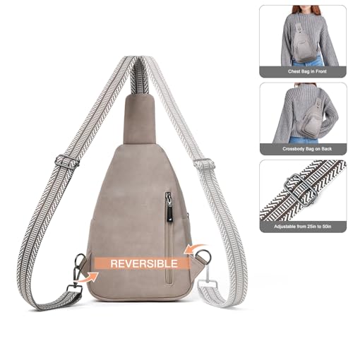 10L Crossbody Sling Bag for Women Men Anti Theft Cross Body Fanny Pack Belt Bag Purse Gifts for Women Faux Leather (10L / 10l-light Grey)