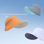 Sun Hats for Womens Wide Brim UV Protection Fishing Hats Packable Reversible Hollow Top Sun Hat for Women Hat for Ponytail Black (Black)