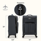 Anzio Softside Expandable Luggage with Spinner Wheels (Dark Grey / 22-Inch Carry-on)