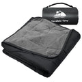 Large Waterproof Outdoor Blanket Thick Fleece 80" x 58" (Black Grey-a)