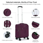Underseat Carry On Luggage with Wheels (Purple / 16-Inch)