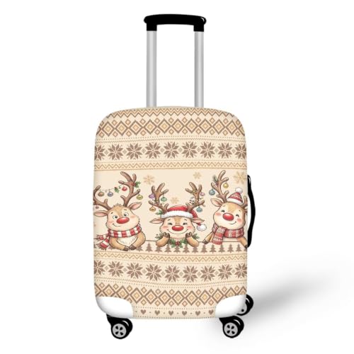 Carry On Luggage Cover Christmas Suitcase Cover (L(for 26-29 inch luggage) / Reindeer Snowflake)