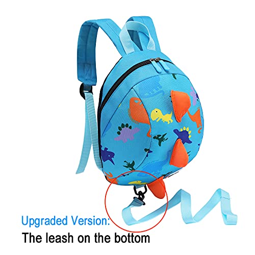 Toddler Mini Dinosaur Backpack with Child Leash (Sky Blue)