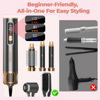 5-in-1 Hair Styler, Air Curler Wrap & Blow Dryer Brush,110–120V Only (Gray Gold)