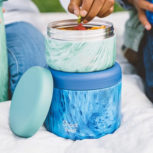 S'nack by S'well Stainless Steel Food Container (Azure Forest / 24oz / Container)