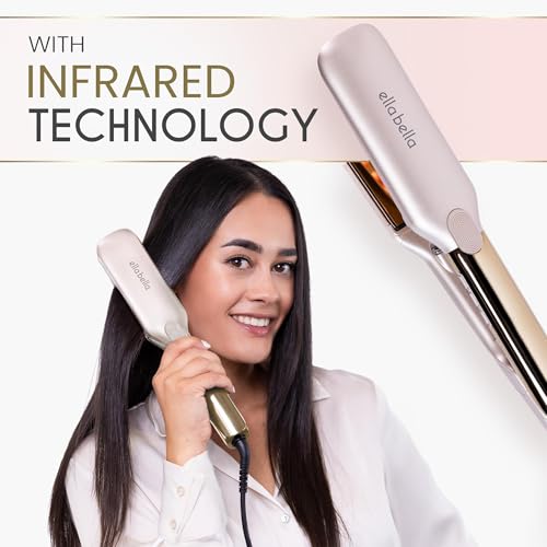 Titanium Flat Iron Hair Straightener Large with Infrared (Champagne / 1.8 Inch Plate)