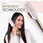 Titanium Flat Iron Hair Straightener Large with Infrared (Champagne / 1.8 Inch Plate)