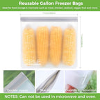 9 Pack Reusable Gallon Freezer Bags Dishwasher Safe (9 Pack-9 Gallon / Gray)