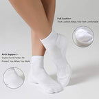 6 Pack Women's Ankle Socks with Cushion (Medium / White)