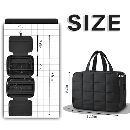 Travel Hanging Toiletry Bag for Women (Black)
