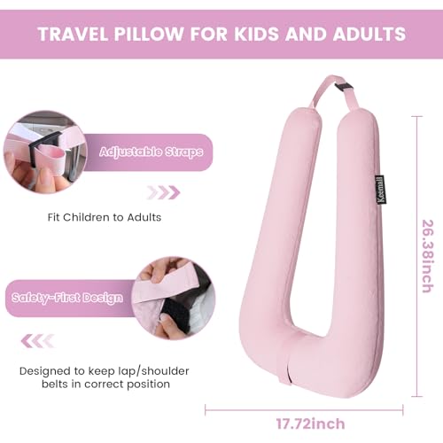 Inflatable Car Pillow for Kids & Adults (Pink / Medium)