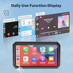 6.25 Inch Wireless Motorcycle Carplay GPS Navigation System with Apple Carplay and Android Auto Portable Screen with Dual Bluetooth (6.25 Inch+Magnetic Mount)