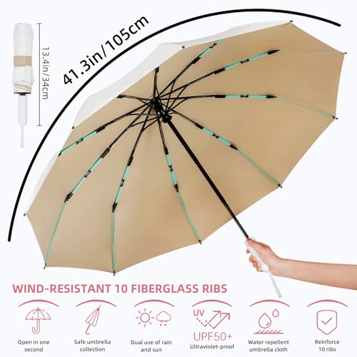 Folding Umbrella Anti (Moonlight White)