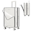 Clear Luggage Cover Protector with Front Pocket Zipper 28 Inch (28inch / 80%clear 20%grey)