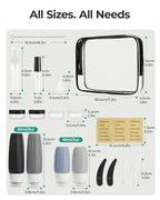 18 Pack TSA Approved Travel Bottles for Toiletries (03-Grey)