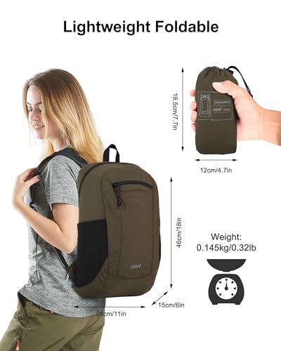 Foldable 20l Backpack For Travel Lightweight Hiking Packable Daypack for Men Travel Camping Outdoor Bag Women (Jasper)