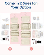 Travel Toiletry Bag with Jewelry Organizer (Beige-2 / Style2-medium Size)