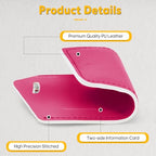 8 Pack Leather Luggage Tags for Suitcases Travel Tag (Rose Red)