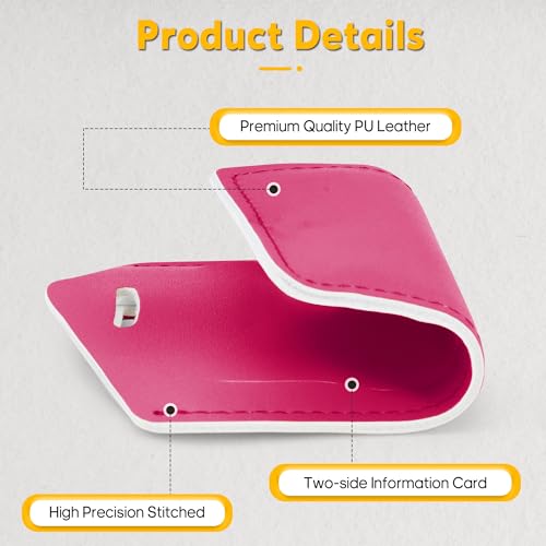 12 Pack Leather Luggage Tags for Suitcases Travel Tag (Rose Red)