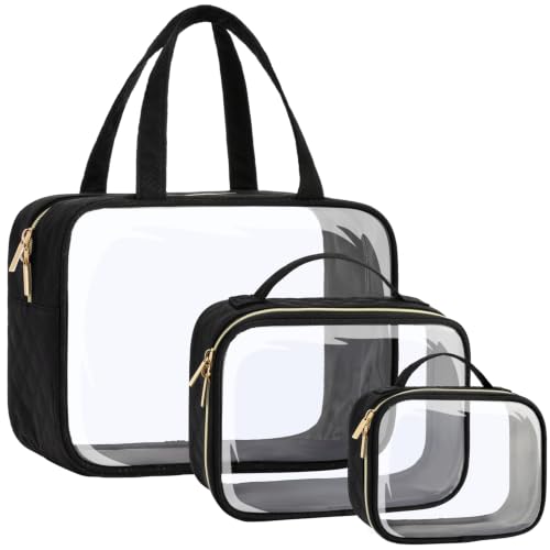 Clear Makeup Bag Travel (05 Black / Full Vacation (Mixed Sizes))