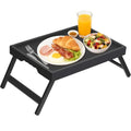 FSC 100% Bamboo Bed Tray with Folding Legs (Large / Black)