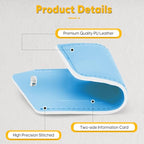 8 Pack Leather Luggage Tags for Suitcases Travel Tag (Light Blue)