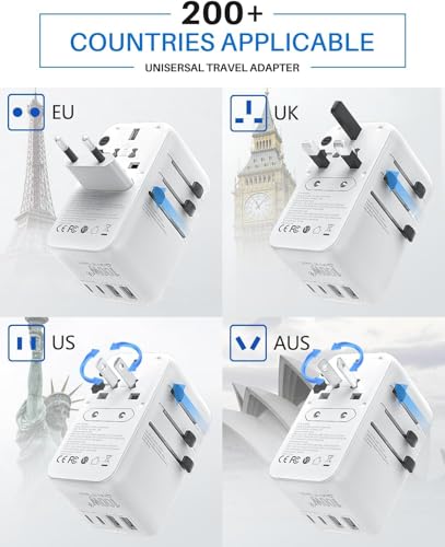 100W GaN Universal Travel Adapter with USB (White)