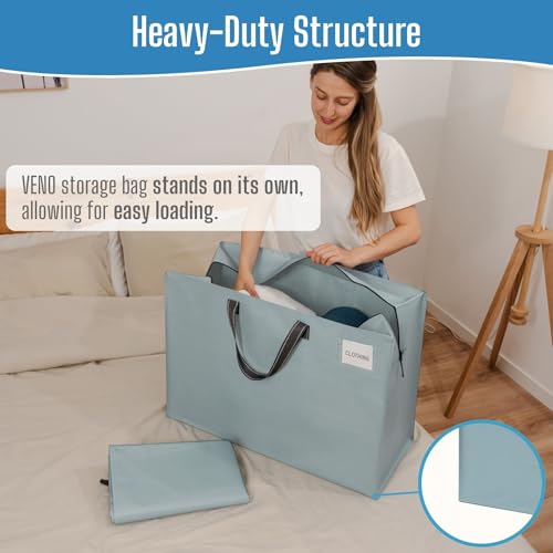 Heavy Duty Moving Bags (Light Blue / 27 Gallon-4 Pack)