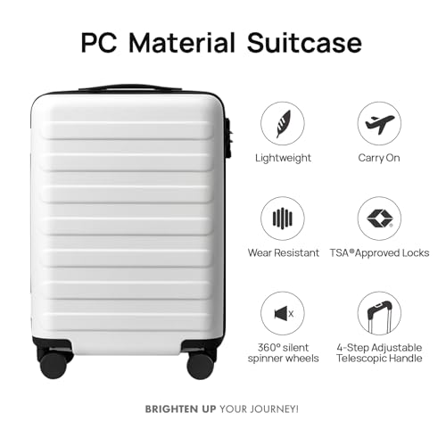 Carry On Luggage 22x14x9 Airline Approved (02-Lily White (Basic) / Carry-On 20-Inch)