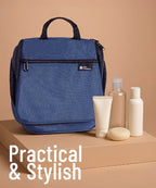 D&D Wanderlust Hanging Travel Toiletry Bag for Women & Men (1 Pack Blue)