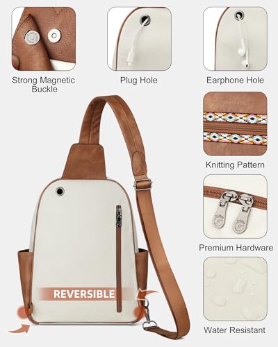 Large Sling Bag for Women (Beige Brown)