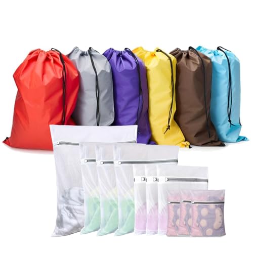 Laundry Bags Set of 16 Pack (Mixcolor with mesh bags)